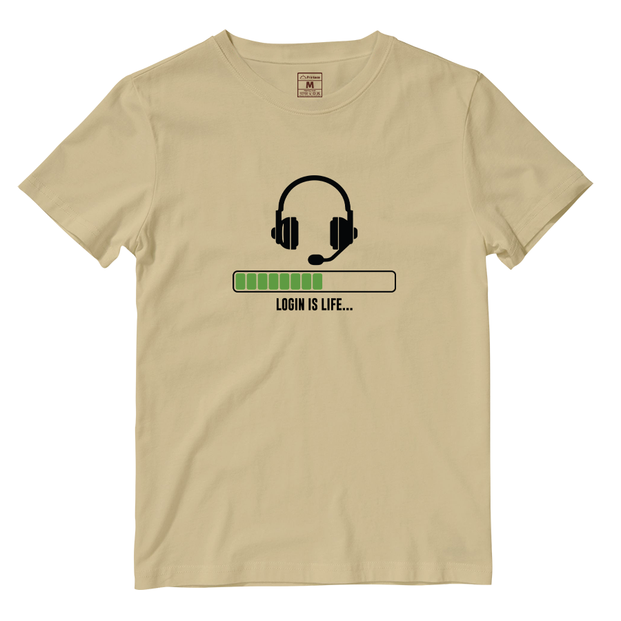 Cotton Shirt: Login is life...