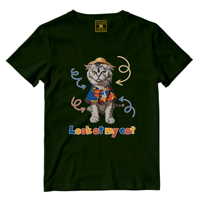 Cotton Shirt: Look At My Cat Whole Body (Custom)