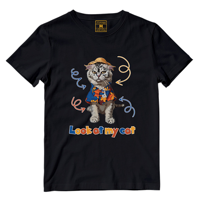 Cotton Shirt: Look At My Cat Whole Body (Custom)