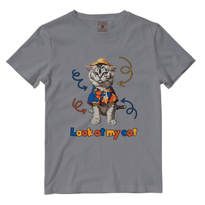 Cotton Shirt: Look At My Cat Whole Body (Custom)