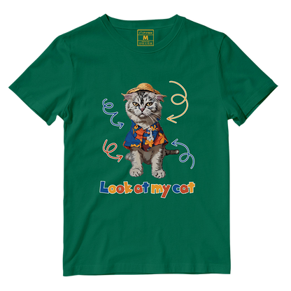 Cotton Shirt: Look At My Cat Whole Body (Custom)