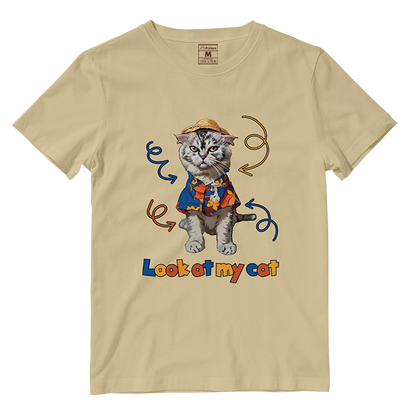 Cotton Shirt: Look At My Cat Whole Body (Custom)