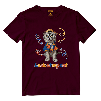 Cotton Shirt: Look At My Cat Whole Body (Custom)