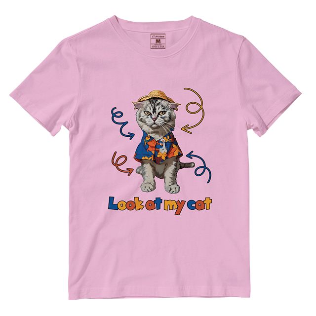 Cotton Shirt: Look At My Cat Whole Body (Custom)