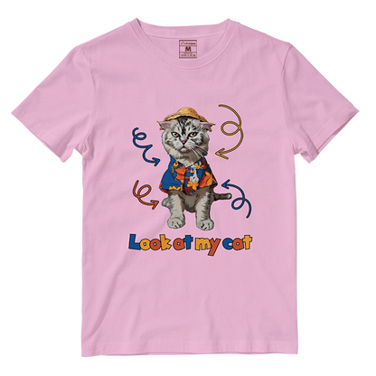 Cotton Shirt: Look At My Cat Whole Body (Custom)