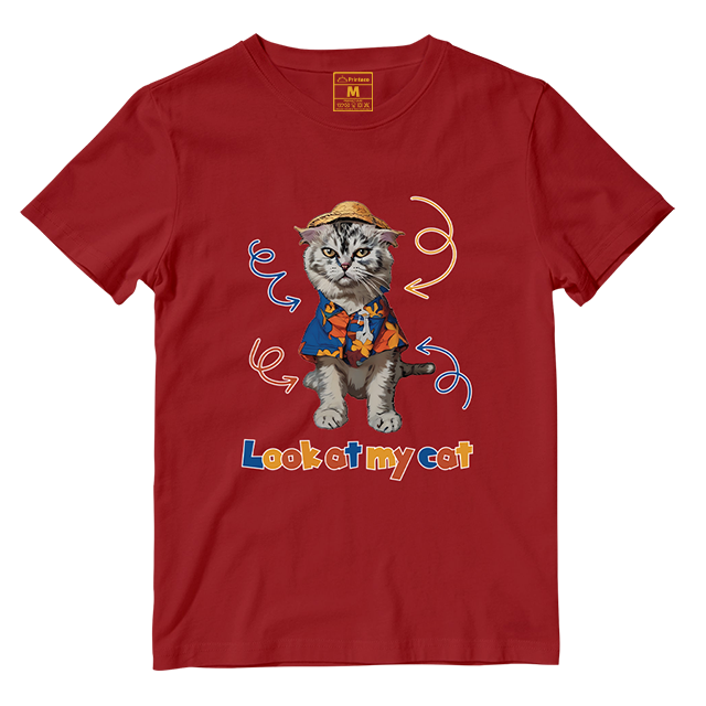 Cotton Shirt: Look At My Cat Whole Body (Custom)