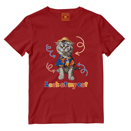 Cotton Shirt: Look At My Cat Whole Body (Custom)
