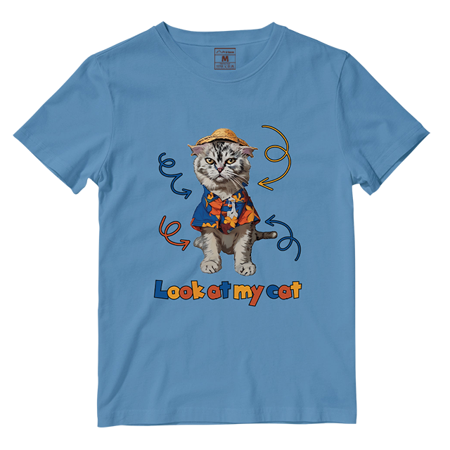 Cotton Shirt: Look At My Cat Whole Body (Custom)