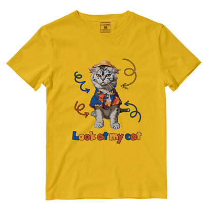 Cotton Shirt: Look At My Cat Whole Body (Custom)