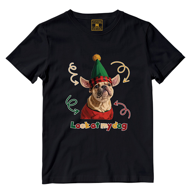 Cotton Shirt: Look At My Dog Whole Body  (Custom)