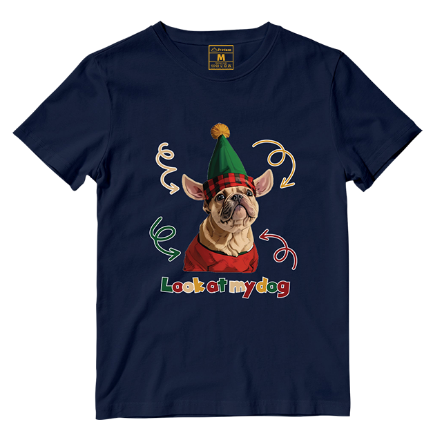 Cotton Shirt: Look At My Dog Whole Body  (Custom)