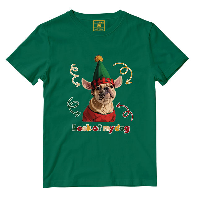 Cotton Shirt: Look At My Dog Whole Body  (Custom)