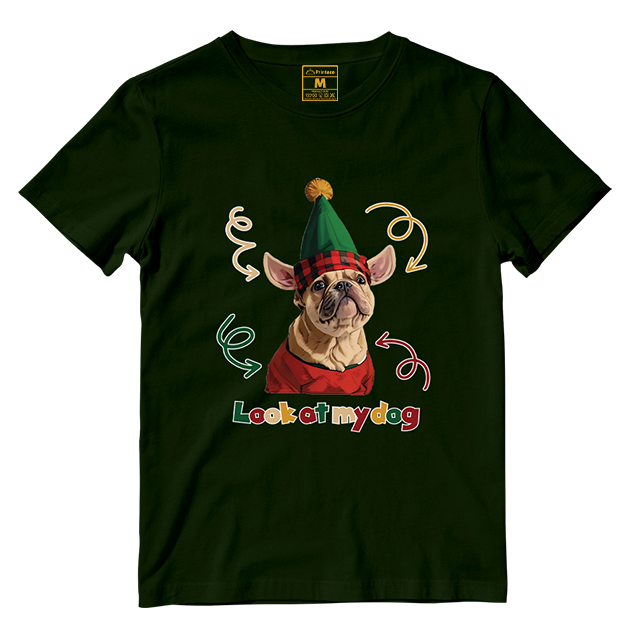 Cotton Shirt: Look At My Dog Whole Body  (Custom)