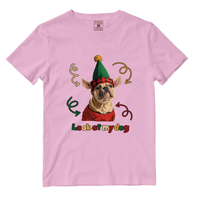 Cotton Shirt: Look At My Dog Whole Body  (Custom)