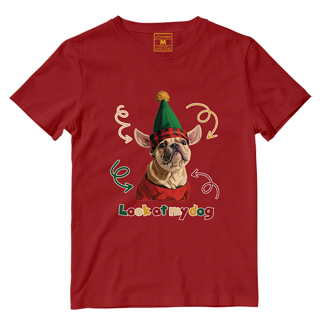 Cotton Shirt: Look At My Dog Whole Body  (Custom)