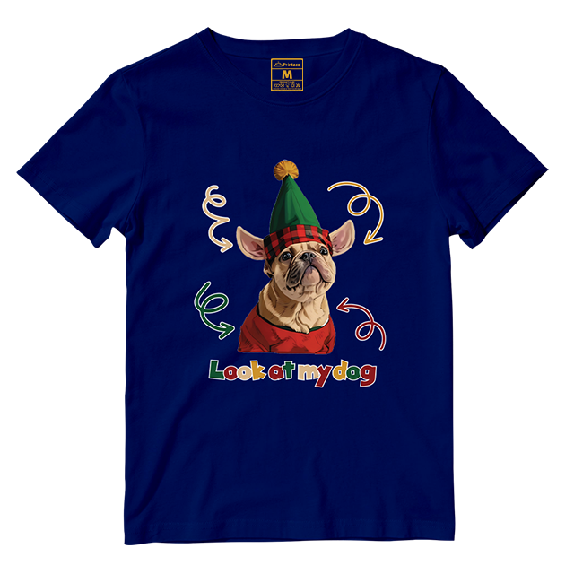 Cotton Shirt: Look At My Dog Whole Body  (Custom)