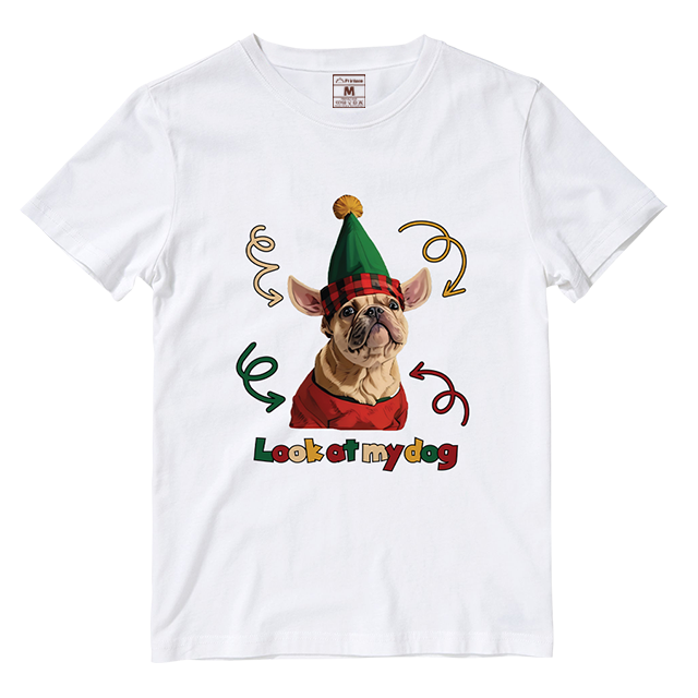 Cotton Shirt: Look At My Dog Whole Body  (Custom)