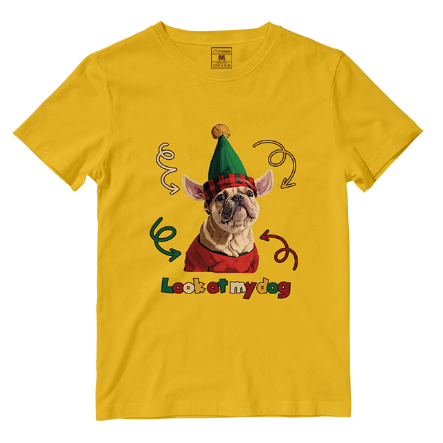 Cotton Shirt: Look At My Dog Whole Body  (Custom)