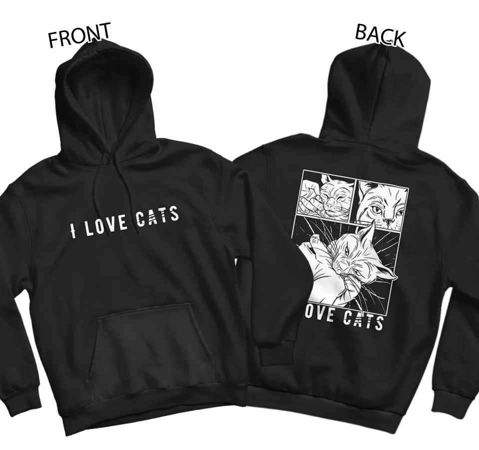 Love Cats Hoodie (Front and Back)