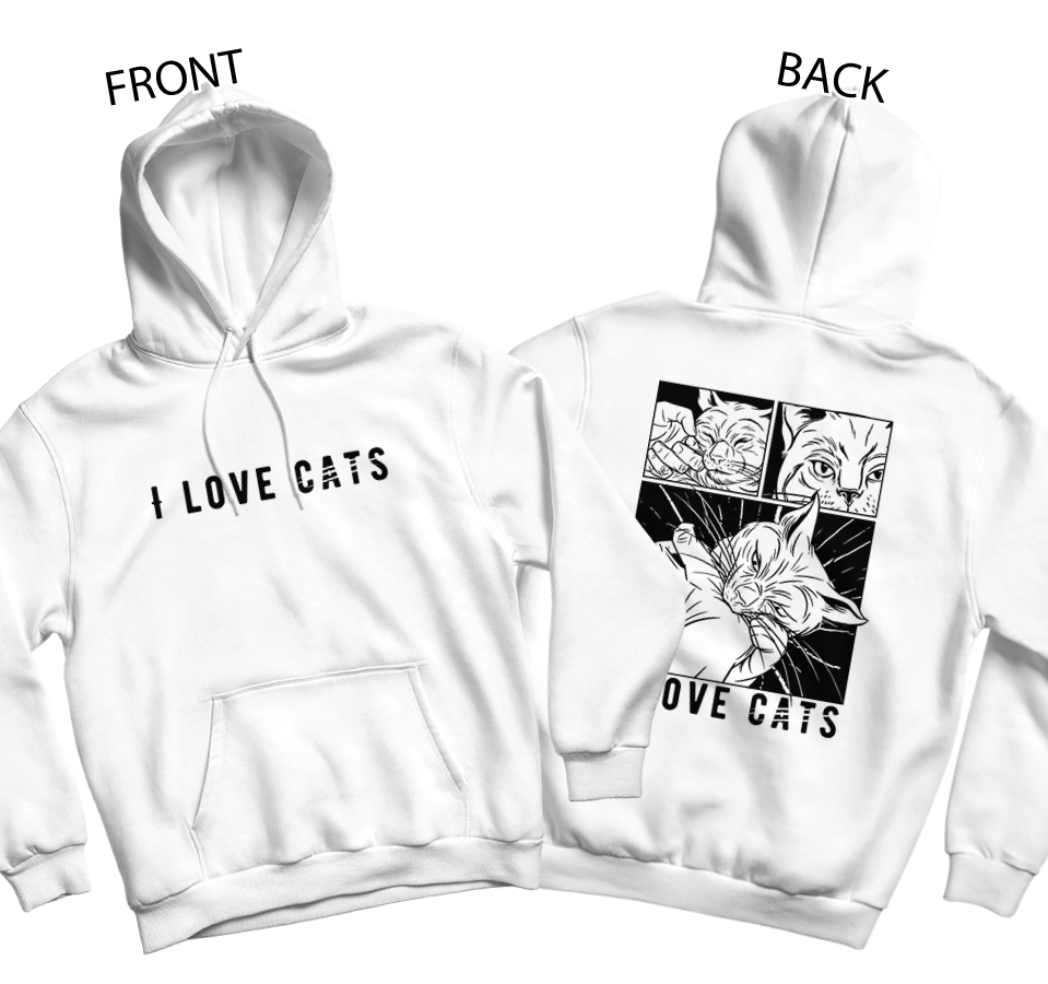 Love Cats Hoodie (Front and Back)