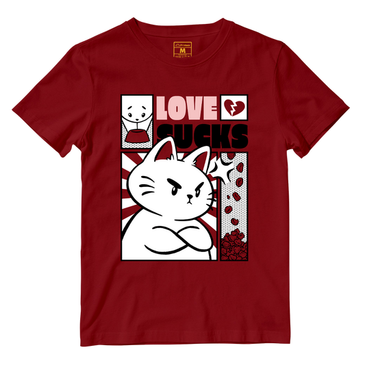 Cotton Shirt: Love Sucks Cat