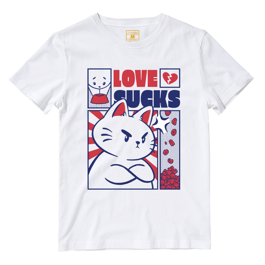 Cotton Shirt: Love Sucks Cat