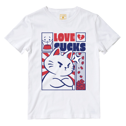 Cotton Shirt: Love Sucks Cat