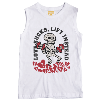 Sleeveless Drifit Shirt: Love Sucks Gym