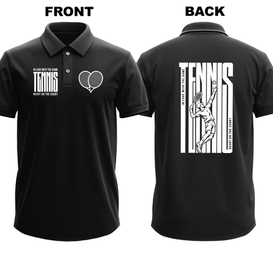 Drifit Polo Shirt: Love Tennis Male (Front & Back)