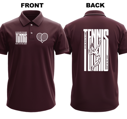 Drifit Polo Shirt: Love Tennis Male (Front & Back)