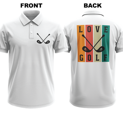 Drifit Polo Shirt: Love golf (Front & Back)