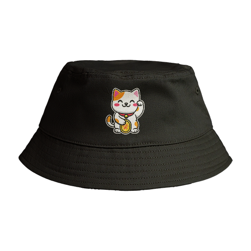 Reversible Bucket Hat: Lucky Cat
