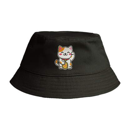 Reversible Bucket Hat: Lucky Cat