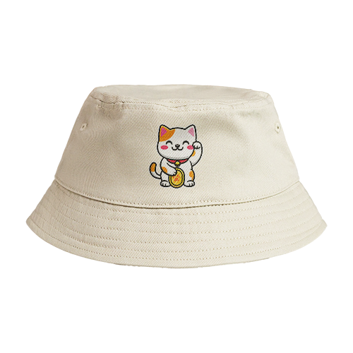 Reversible Bucket Hat: Lucky Cat