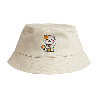Reversible Bucket Hat: Lucky Cat