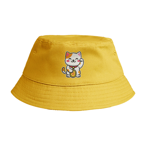 Reversible Bucket Hat: Lucky Cat