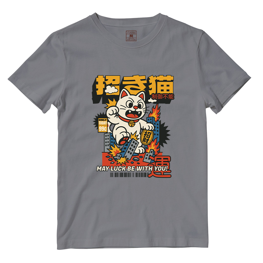 Cotton Shirt: Maneki Neko Attack