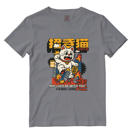 Cotton Shirt: Maneki Neko Attack