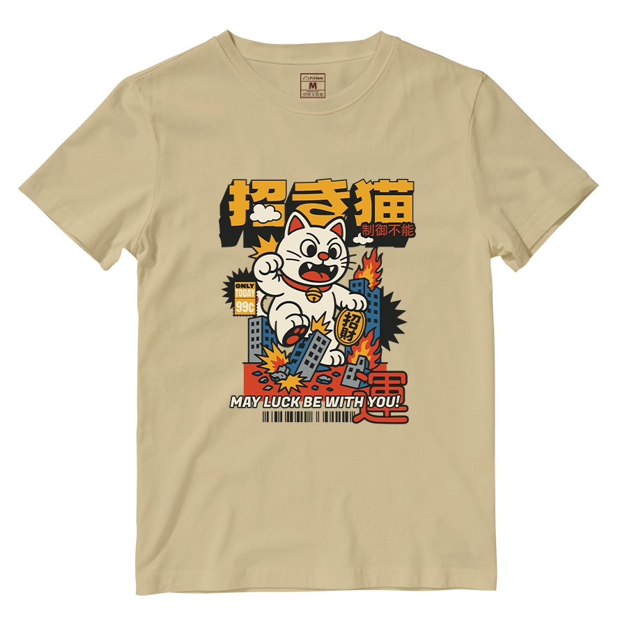 Cotton Shirt: Maneki Neko Attack