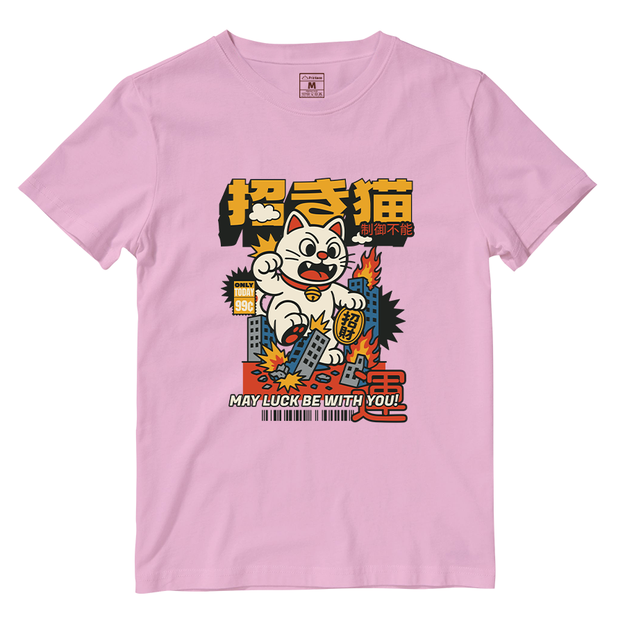 Cotton Shirt: Maneki Neko Attack