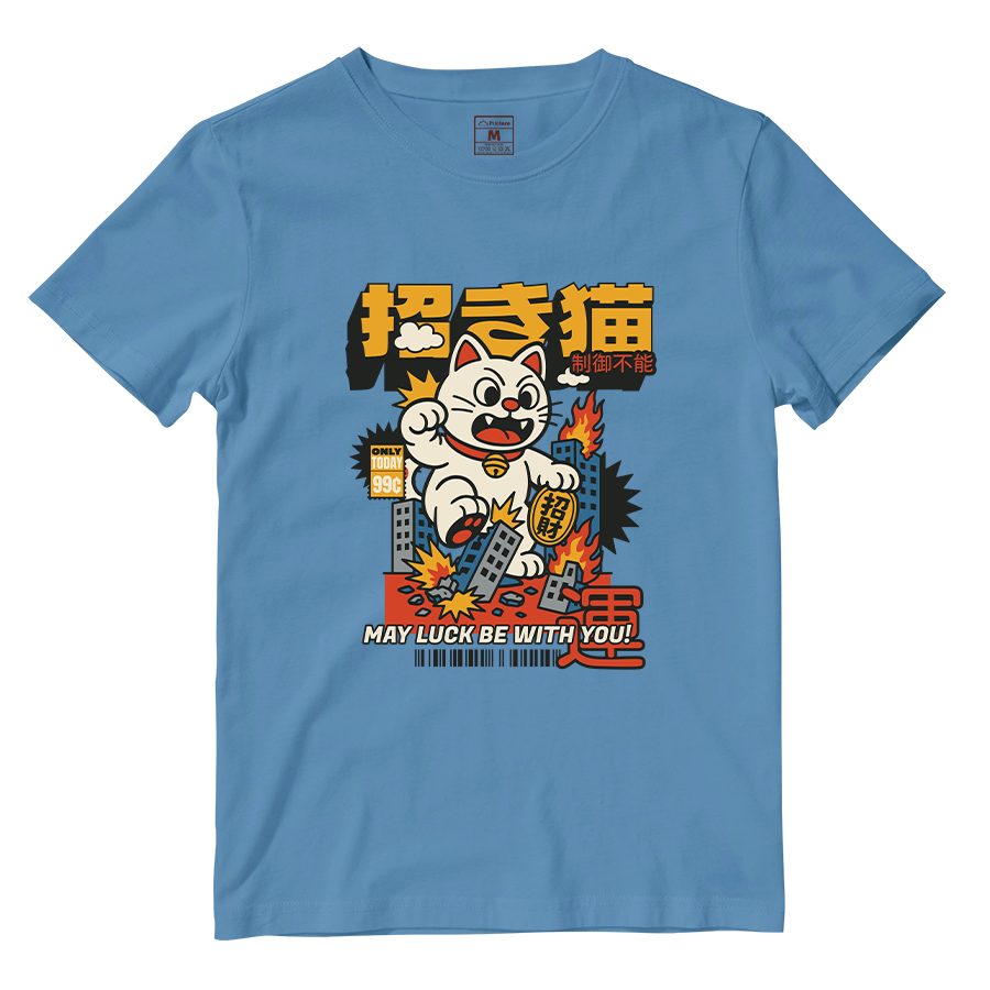 Cotton Shirt: Maneki Neko Attack
