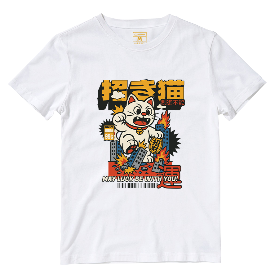 Cotton Shirt: Maneki Neko Attack
