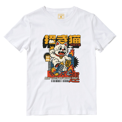 Cotton Shirt: Maneki Neko Attack