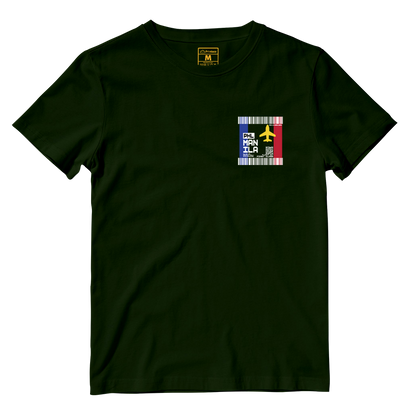 Cotton Shirt: Manila Plane Ticket Front Pocket