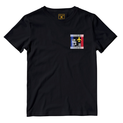 Cotton Shirt: Manila Plane Ticket Front Pocket