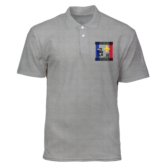 Cotton Polo Shirt: Manila Plane Ticket Front Pocket