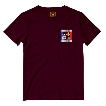 Cotton Shirt: Manila Plane Ticket Front Pocket