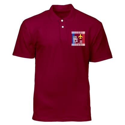 Cotton Polo Shirt: Manila Plane Ticket Front Pocket