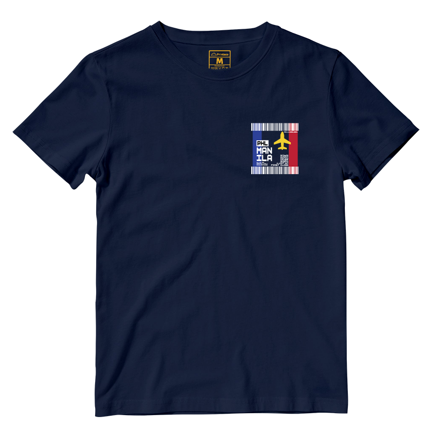 Cotton Shirt: Manila Plane Ticket Front Pocket