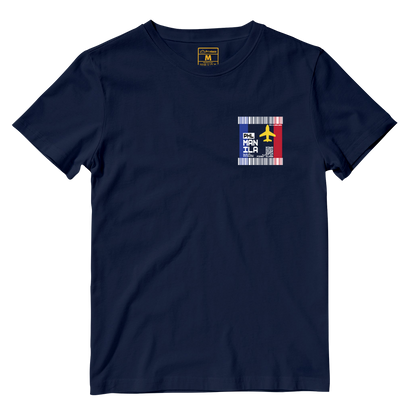 Cotton Shirt: Manila Plane Ticket Front Pocket